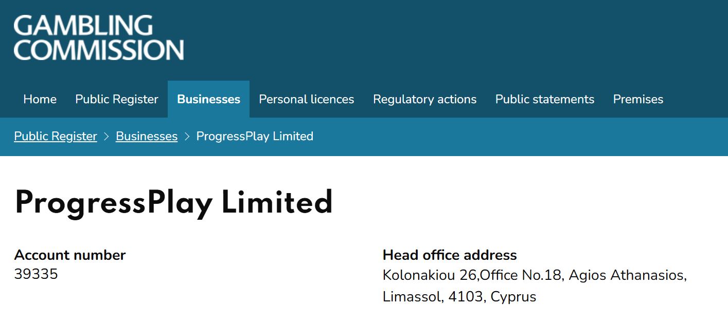 The casino is licensed by the UK Gambling Commission